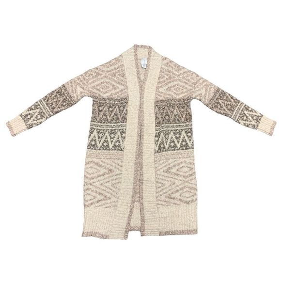 Joie, Brown / Cream Long Cardigan Sweater, Wool Blend, Size XS, Used - Picture 1 of 7